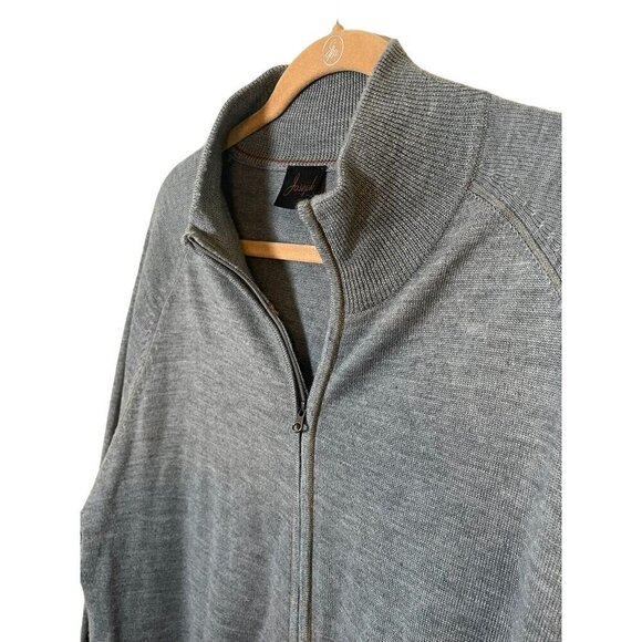 Joseph Bank Sweater Men XL Gray Cardigan Wool Neutral Minimalist Preppy Office - Picture 7 of 11